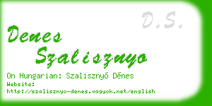 denes szalisznyo business card