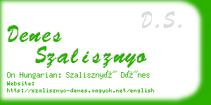denes szalisznyo business card